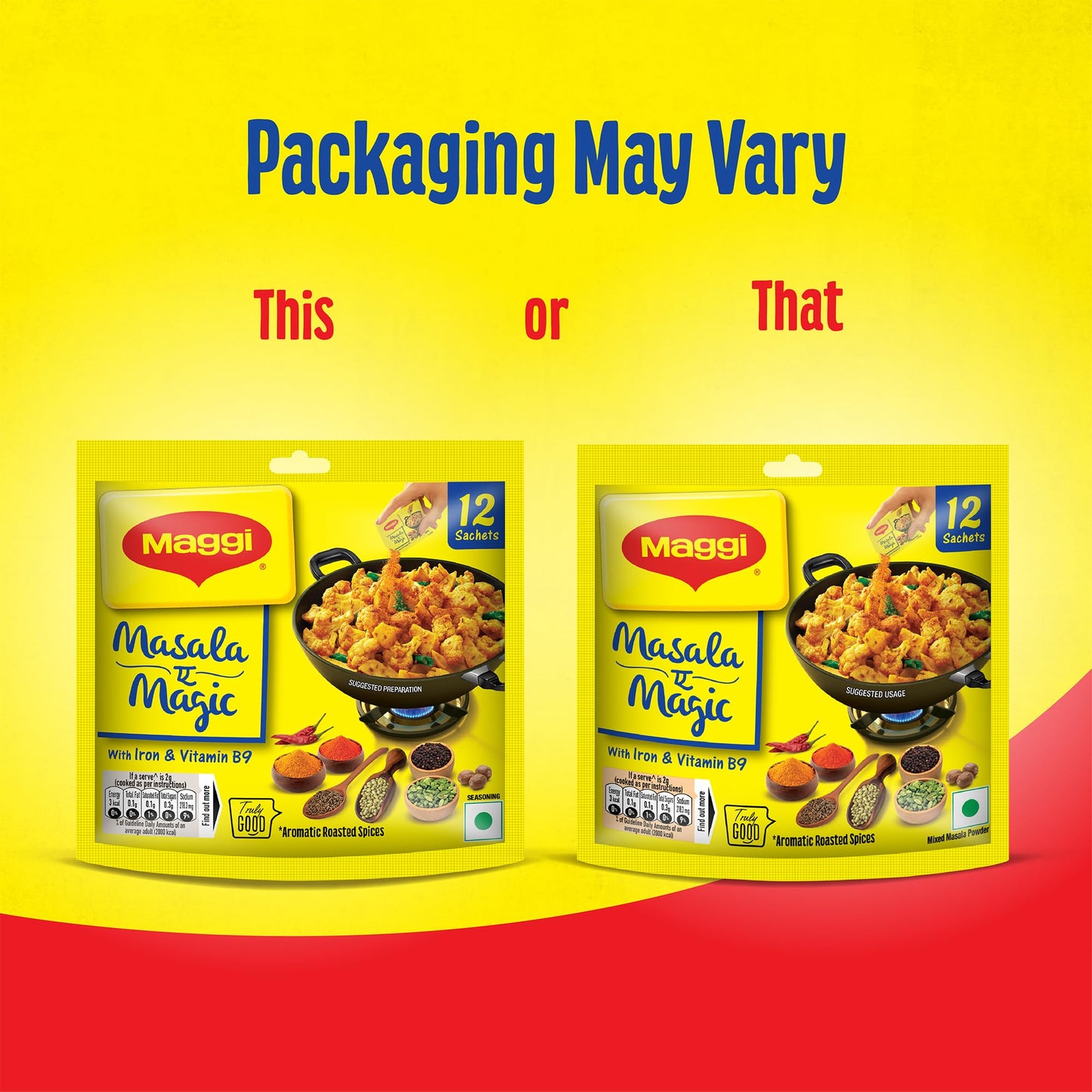 MAGGI Masala-Ae-Magic Vegetable Masala, All In One Powder | 72 Grams Pouch (6 G x 12 Sachets)