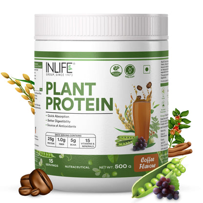INLIFE Plant Protein Powder - Pea, Quinoa & Brown Rice - 25g Protein -- image 3