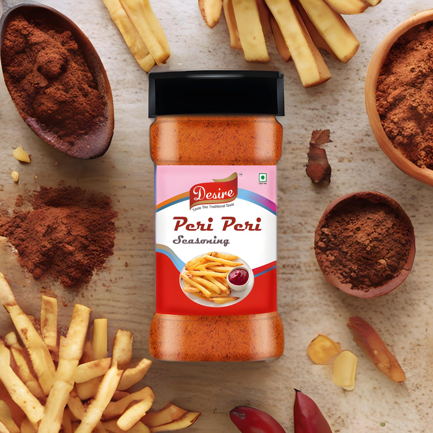 Desire Peri Peri Masala 200 Gram In Jar |Spices Mix For Multi Purpose Seasoning.
