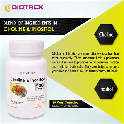 Biotrex Nutraceuticals Choline And Inositol 500mg - 60 Capsules