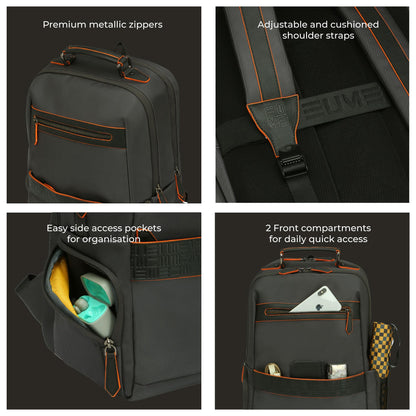 EUME Alpha 27L Laptop Bag for Men,Volcanic grey | 2 Large Compartment o- image 8