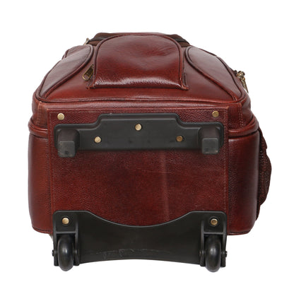 C COMFORT Leather Backpack Bag for Men and Women | Brown Trolley Backpack | Shoulder Backpack