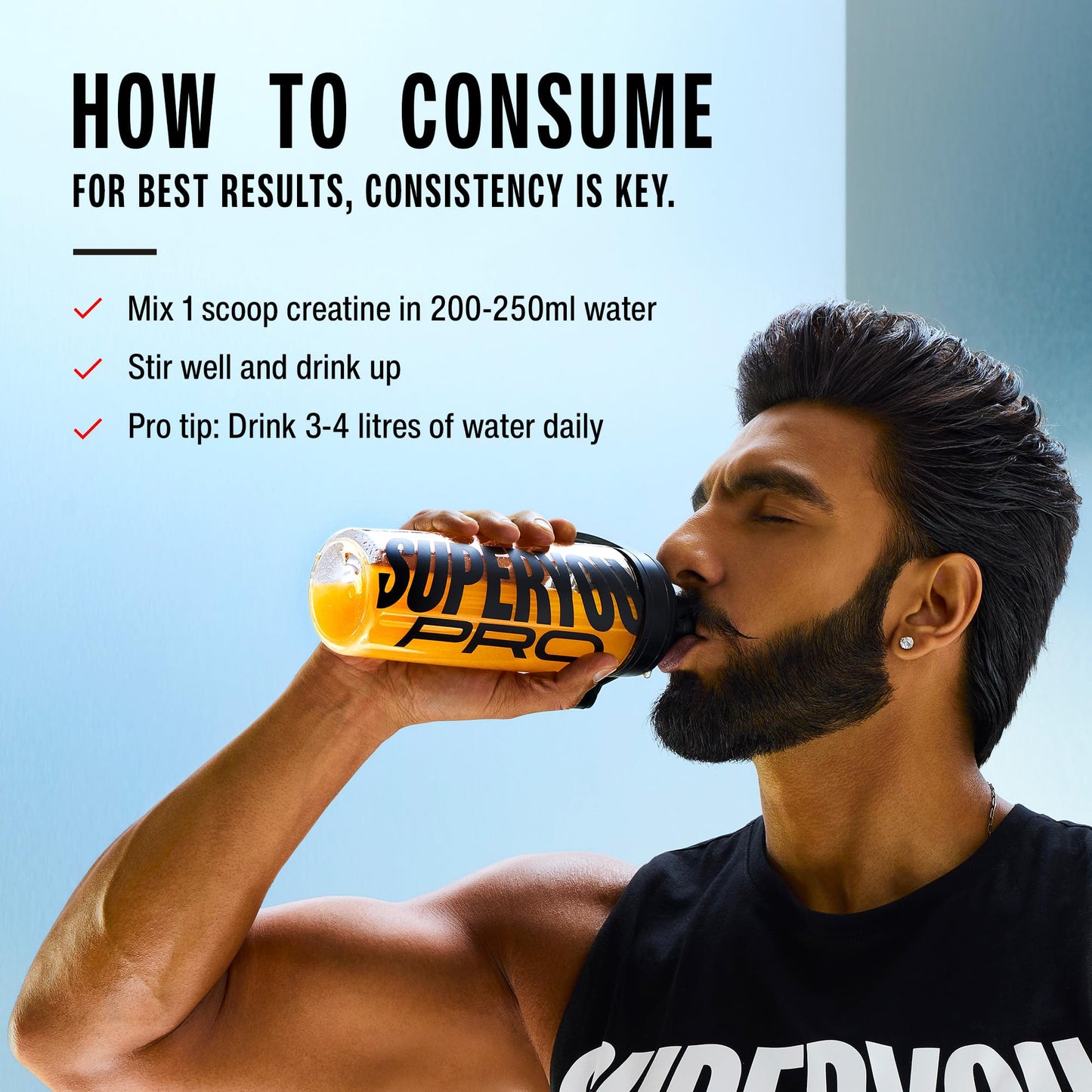 SuperYou Pro Micronized Creatine Monohydrate Powder | Orange Kick | 112g | 33 Servings | Micronized to 200 Mesh | Enhanced Muscle Strength with Rapid Absorption |Pre-Post Workout Supplement