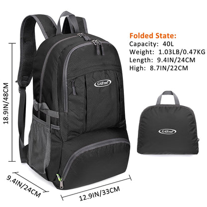 G4Free 40L Lightweight Packable Hiking Backpack with Wet Pocket, Wateproof Handy Foldable Camping Outdoor Travel Daypack