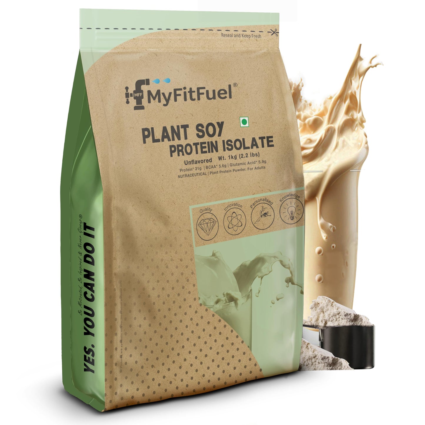 MyFitFuel Plant Soy Protein Isolate 90 | Pure Soy | 1 Kg, 28 Servings (Unflavour
