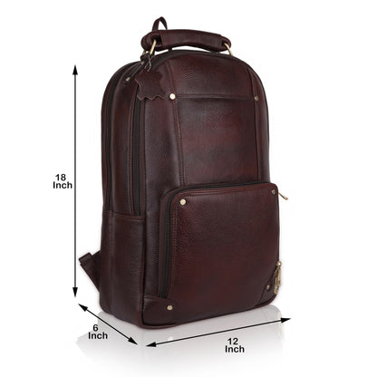 DORPER MONEY HILL Genuine Leather Backpack laptop Bag Stylish Durable Office Use Professional Bag for Men Women (ELITE BROWN, Leather)