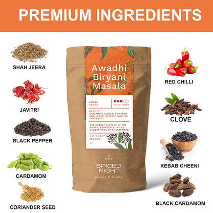 Spiced Right Awadhi Biryani Masala Powder (100g) | Authentic Flavors for Perfectly Spiced Biryani | Premium Handcrafted Spice Mix | Exquisite Indian Cuisine | Spicy and Flavorful Masala Mix