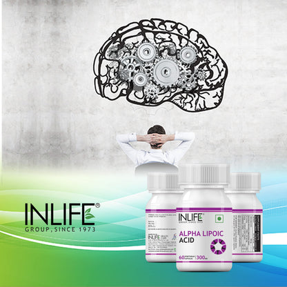 INLIFE Alpha Lipoic Acid ALA 300mg, Universal Antioxidant Supplement, Nerve Health & Energy Support, Men Women, 60 Veg Capsules (Pack of 1, 60)