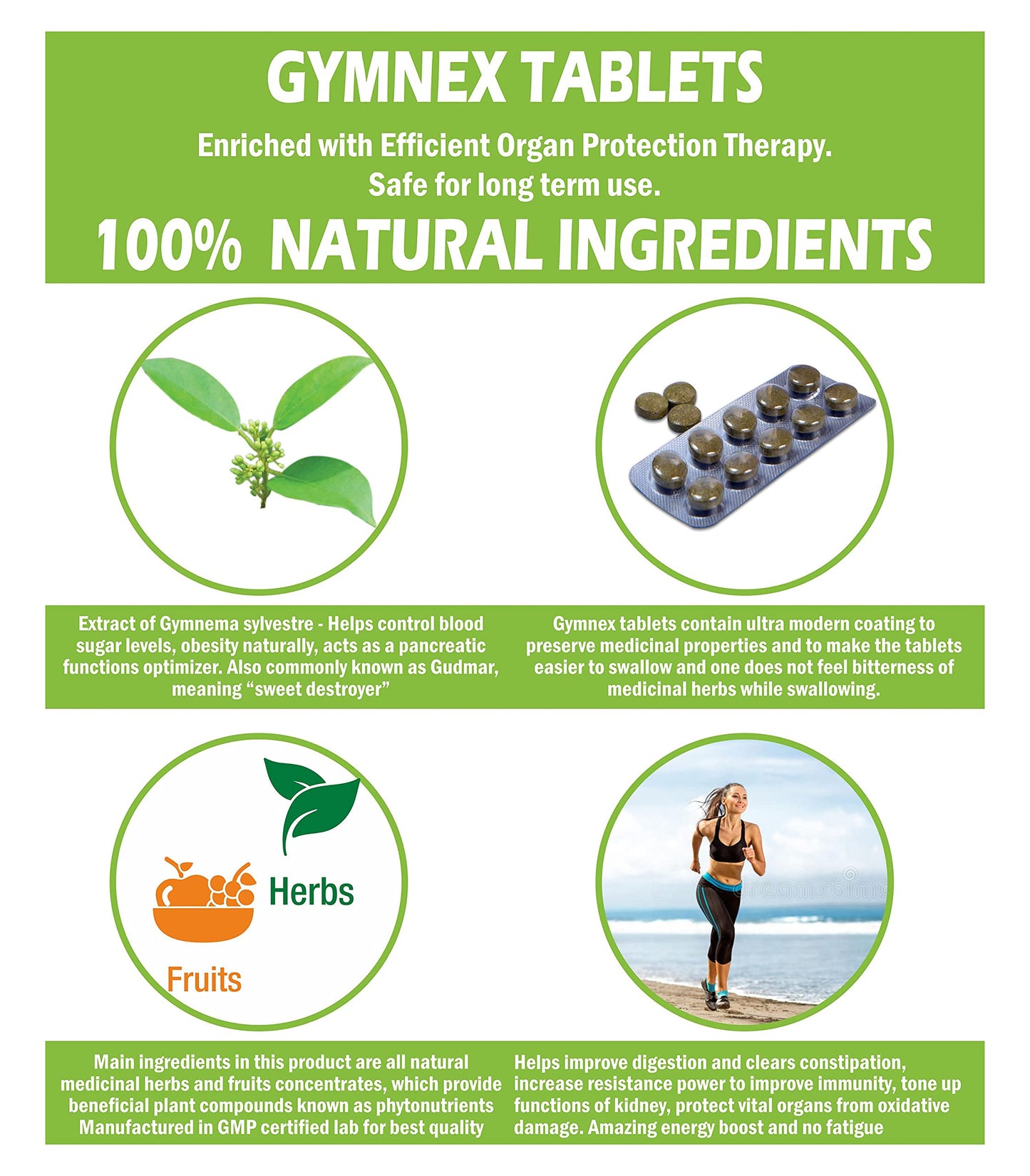 GYMNEX Glucose Optimizer Tablets | Ayurvedic Blood Sugar Support | Helps Support Pancreas Function & Energy Levels | Herbal Formula with Gudmar, Neem, Jamun & Karela | 100 Tablets