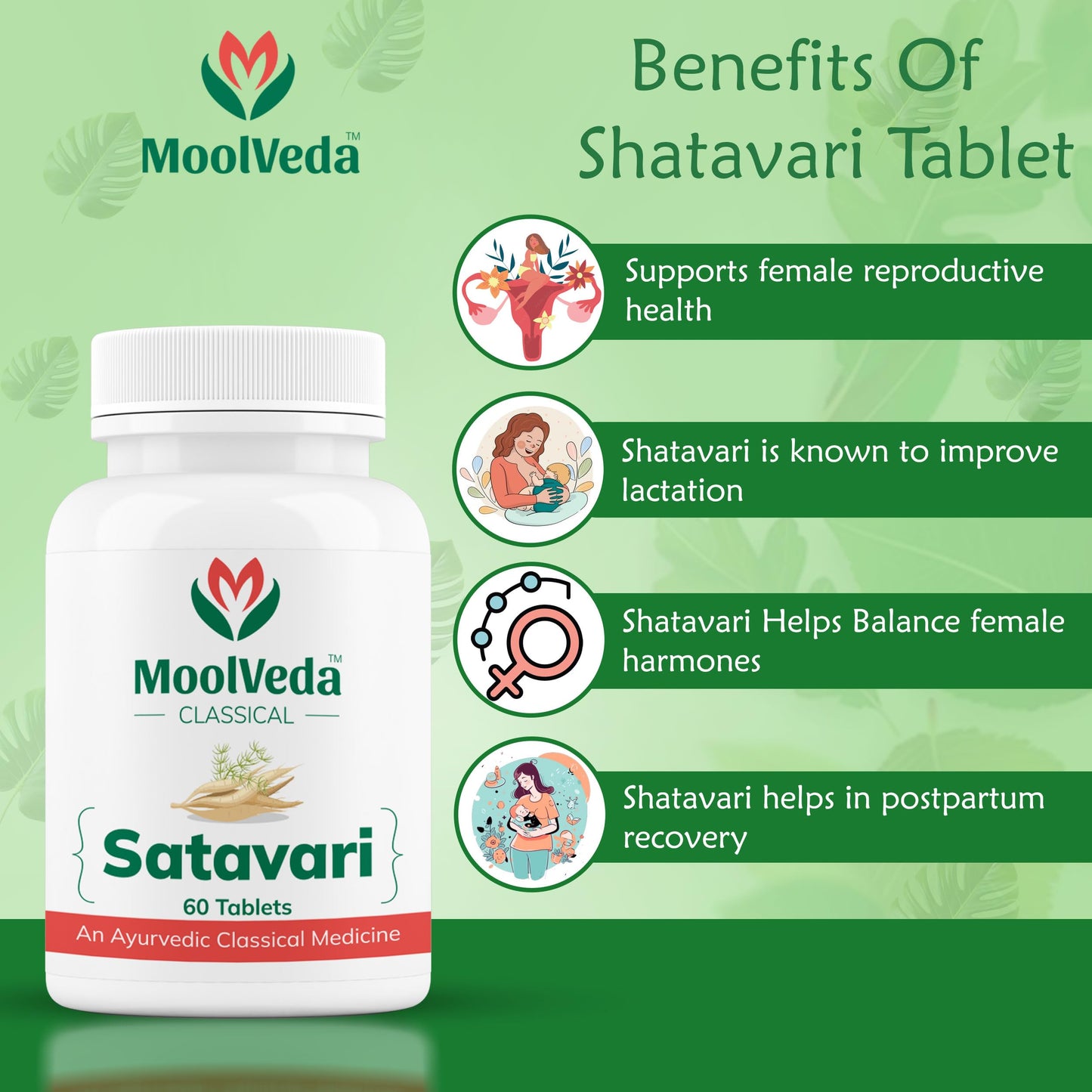 Moolveda Satavari Tablets | For Herbal & Natural Women's Wellness | Boo- image 4