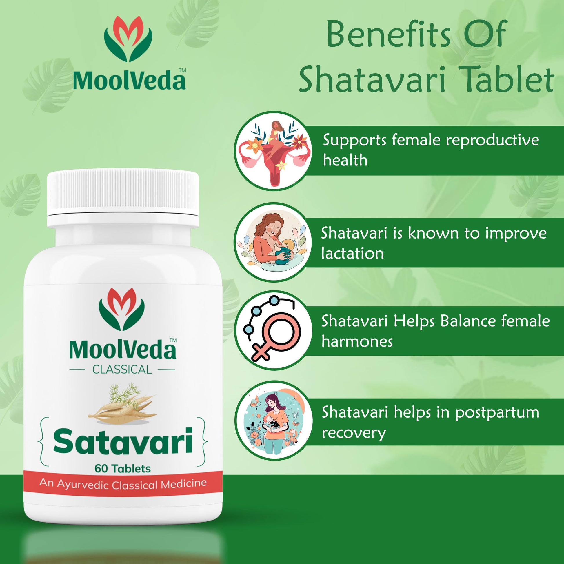 Moolveda Satavari Tablets | For Herbal & Natural Women's Wellness | Boo- image 4