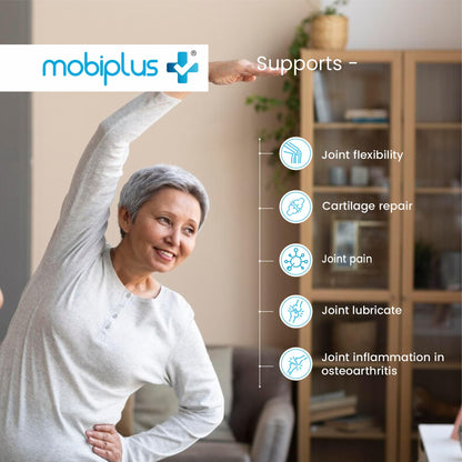 MOBIPLUS – Joint Health Supplement with Veg. Glucosamine, Boswellin, Curcumin C3 Complex & Piperine for Joint Strength, Cartilage Health, Mobility & Flexibility – 60 Tablets