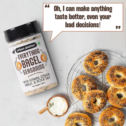 Urban Platter Everything Bagel Seasoning, 100g (Classic American Seasoning Blend with Onion Flakes, Garlic, Sesame Seeds and Pink Salt | Season toasts, breads and salads)