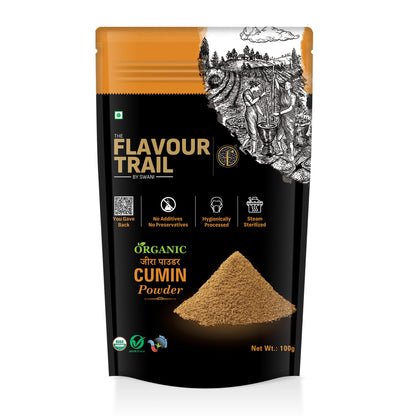 The Flavour Trail - Organic Cumin Powder/Jeera Powder/Jeera Masala, 100 gm| Organically Farmed | Hygienically Processed | Pesticide-Free