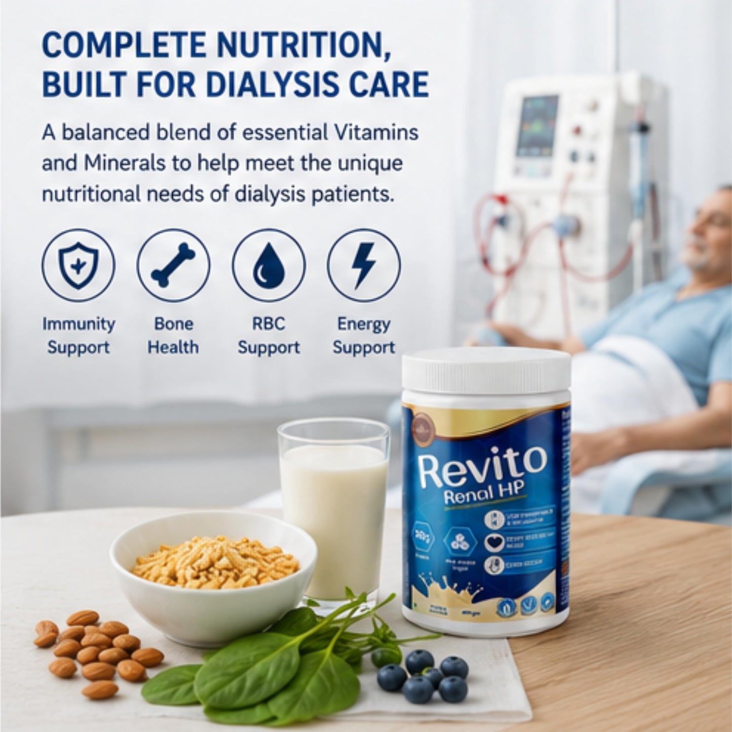 Renal HP Protein Powder 400g | Kidney Care Nutrition for Dialysis Patients | Low Potassium Low Phosphorus | High Protein Renal Supplement | Sugar-Free Clinical Nutrition | Pack of 1