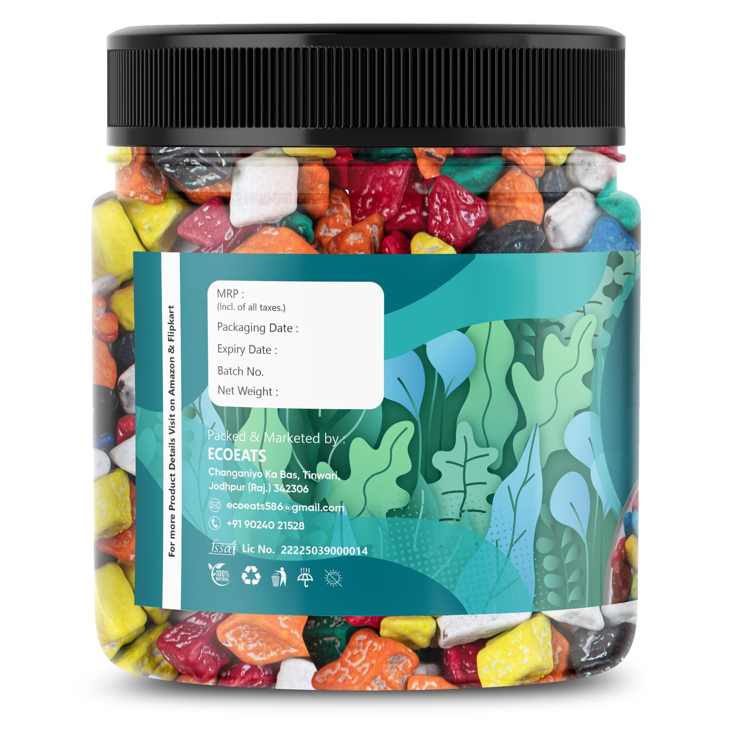 Ecoeats Chocolate Stone Candy | Fun & Colorful Candy-Coated Chocolates | Crunchy, Sweet & Irresistible Treat | Ideal for Gifting, Party Favors & Snacking(100gm)
