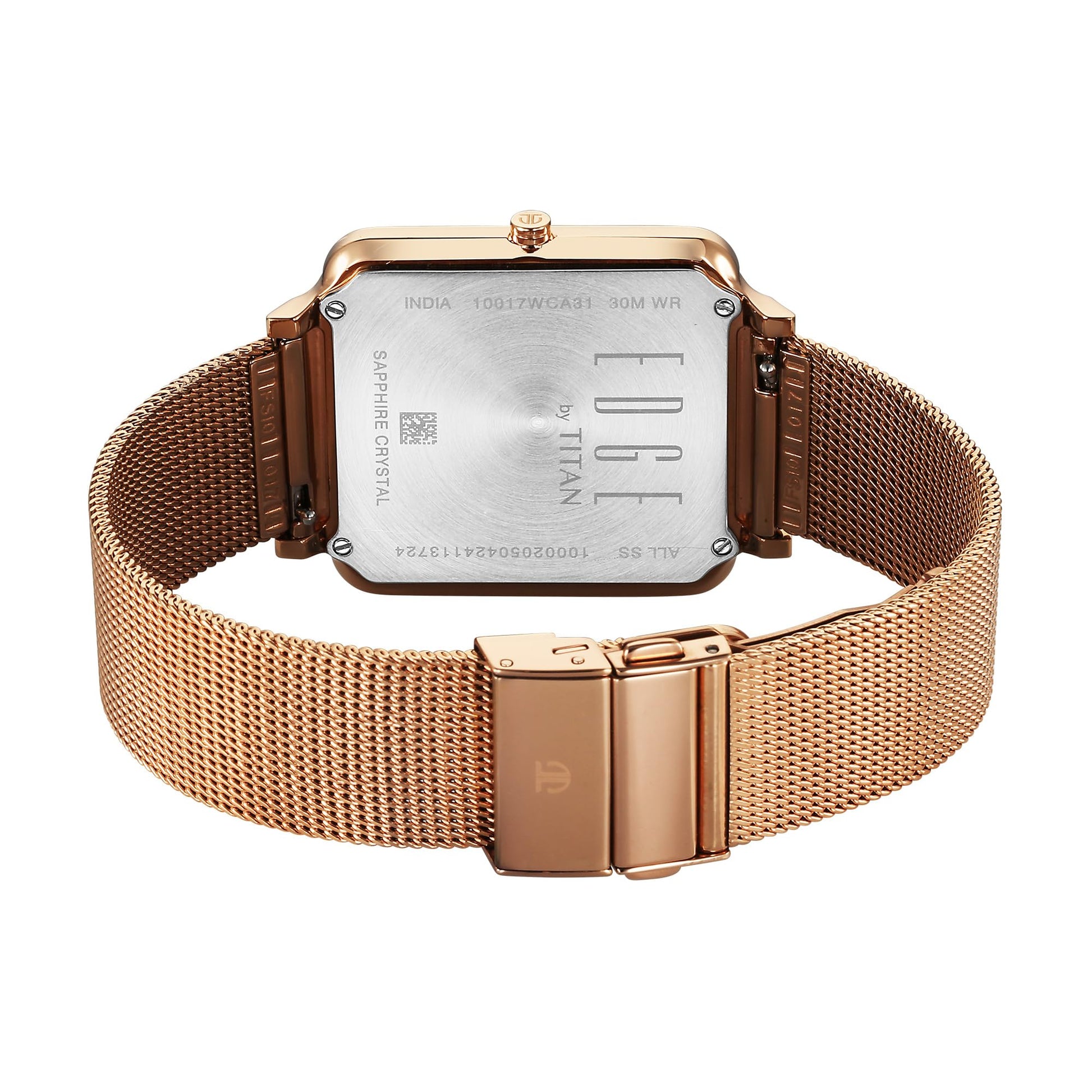 Titan Edge Quad White Dial Sheet Metal Mesh Strap Analog Watch for Men-- image 2