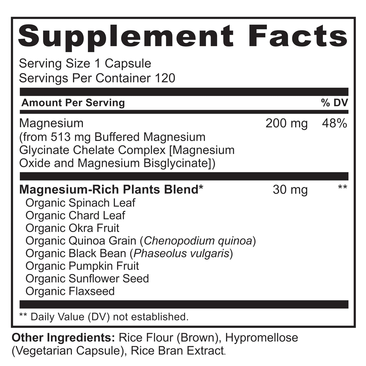 Naturelo Magnesium Glycinate Supplement 200 mg 120 Vegetarian Capsules