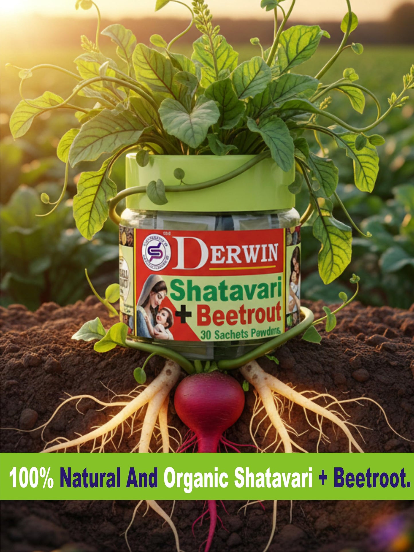 DERWIN Micronised Shatavari & Beetrout Powder | 100% Ultra Fine Herbs & 0% Sugar | Others Brands 20% Shatavari + 80% Sugar | Ultra Micronise Technology | Milk Booster for New Mothers | Female Tonic And Herbal Health Suppliment | Natural Lactation Supprt |