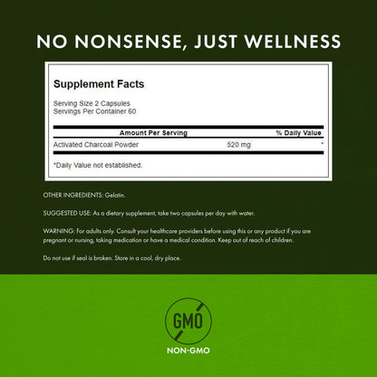 Swanson Charcoal 260 Mg 120 Capsules- image 6