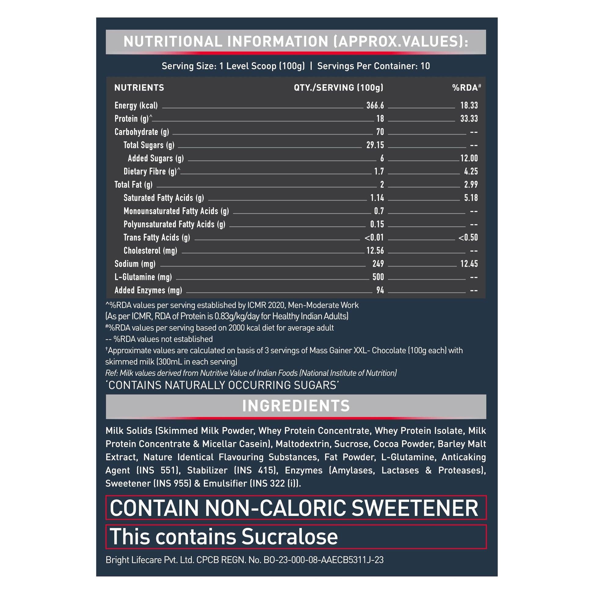 MuscleBlaze Mass Gainer XXL (Chocolate, 1kg / 2.2lbs, 10 Servings) | Wi- image 8