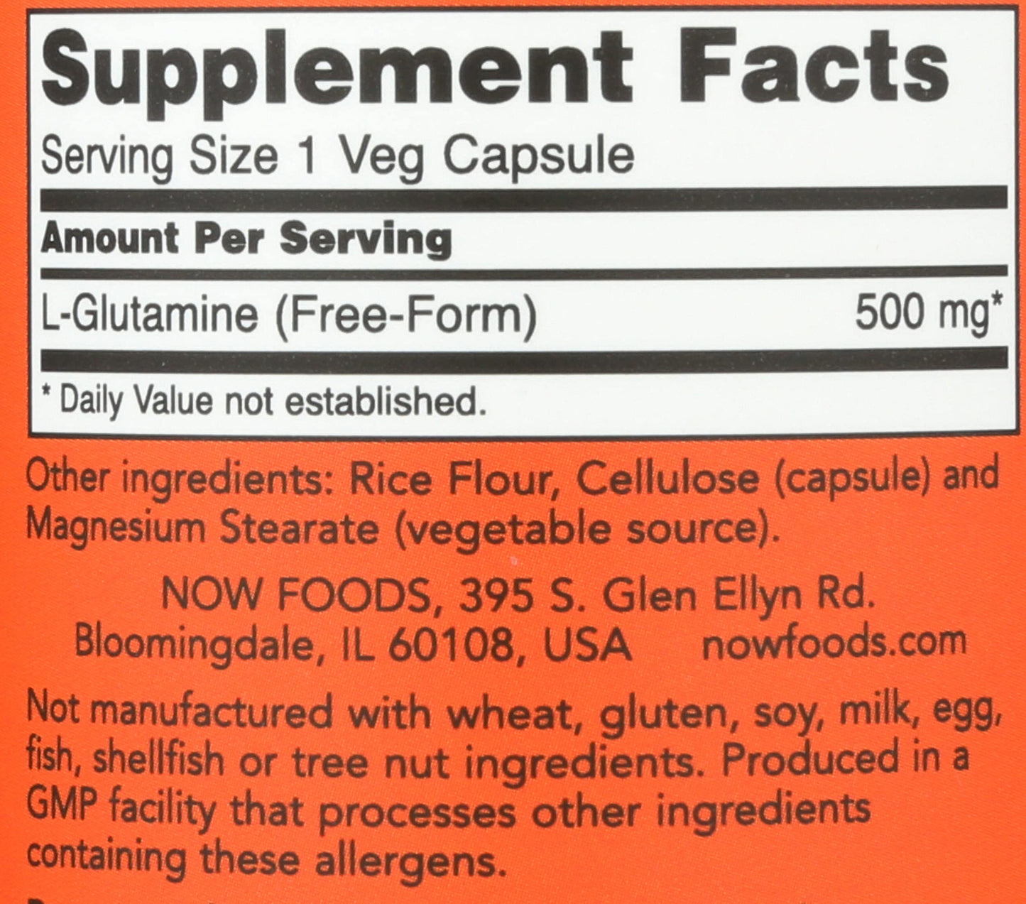 NOW Foods - L-Glutamine 500 mg 120 caps- image 6