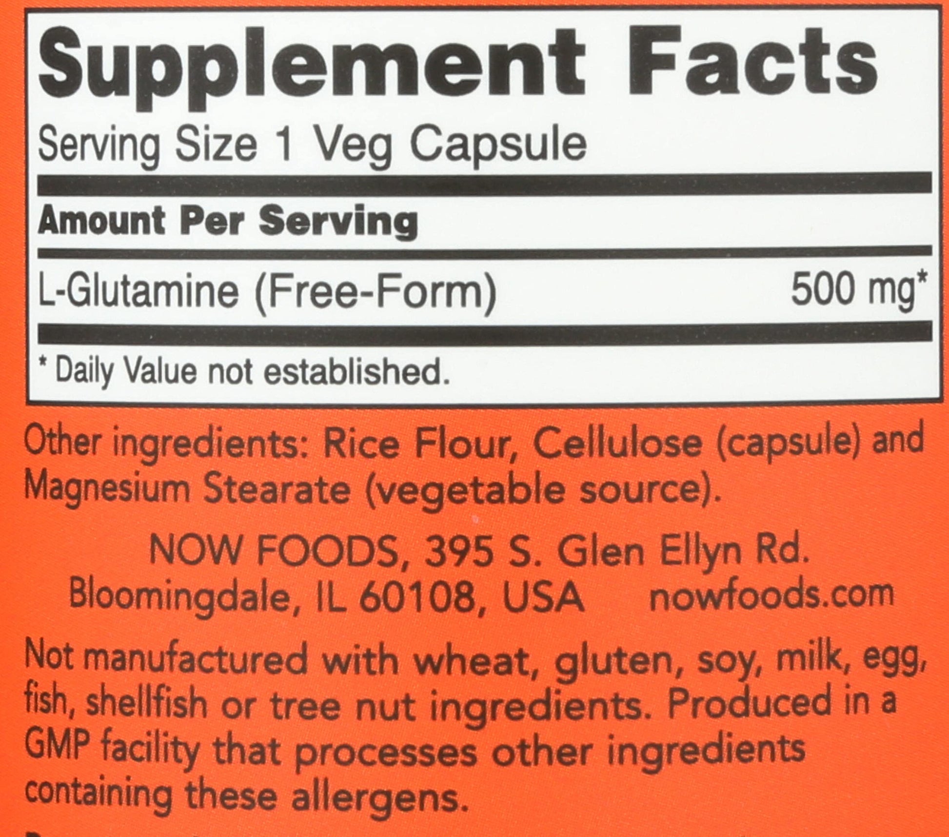 NOW Foods - L-Glutamine 500 mg 120 caps- image 6