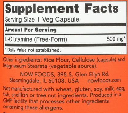 NOW Foods - L-Glutamine 500 mg 120 caps- image 6
