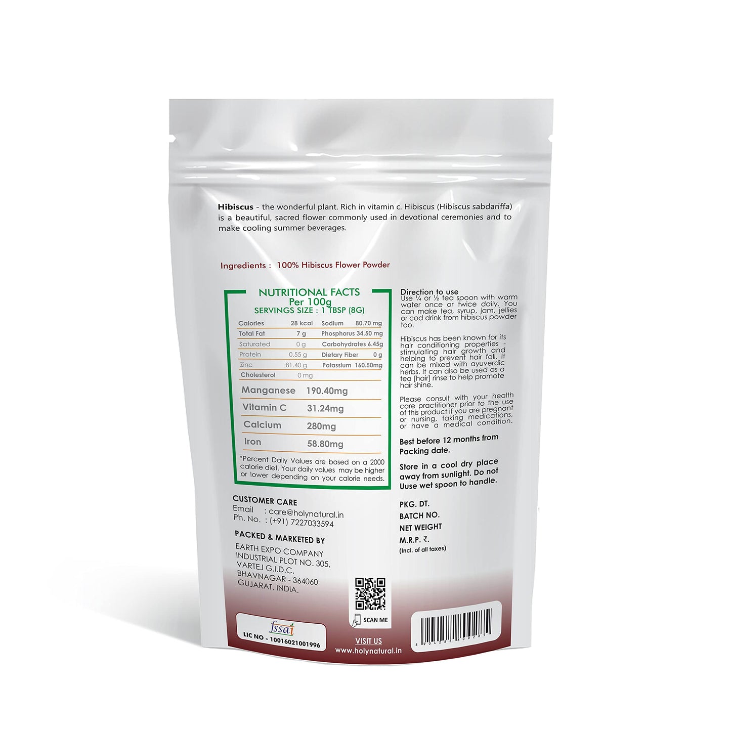 Holy Natural Hibiscus Powder (100gm), Hibiscus Sabdariffa, Rosella flow- image 4