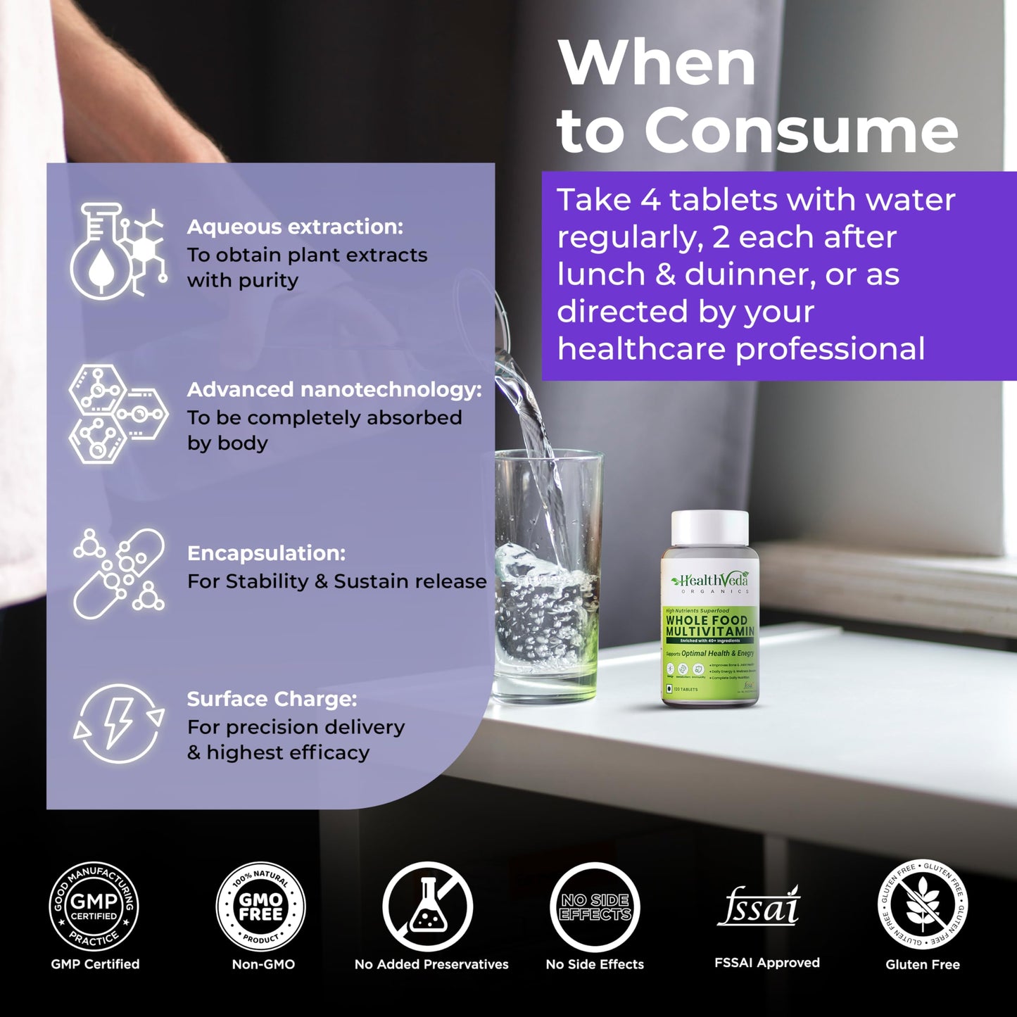 HEALTH VEDA ORGANICS PRIVATE LIMITED Whole Food Multivitamin With Natur- image 3