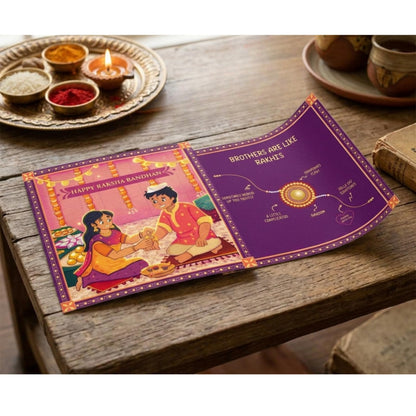 Gifticon Bhaiya Bhabhi Rakhi for Brother and Bhabhi with Chocolate - 1 Pair of Bhaiya Bhabhi Rakhi | 1 Celebrations Pack | 1 Greeting Card | Roli Chawal | Gift Box | IB16