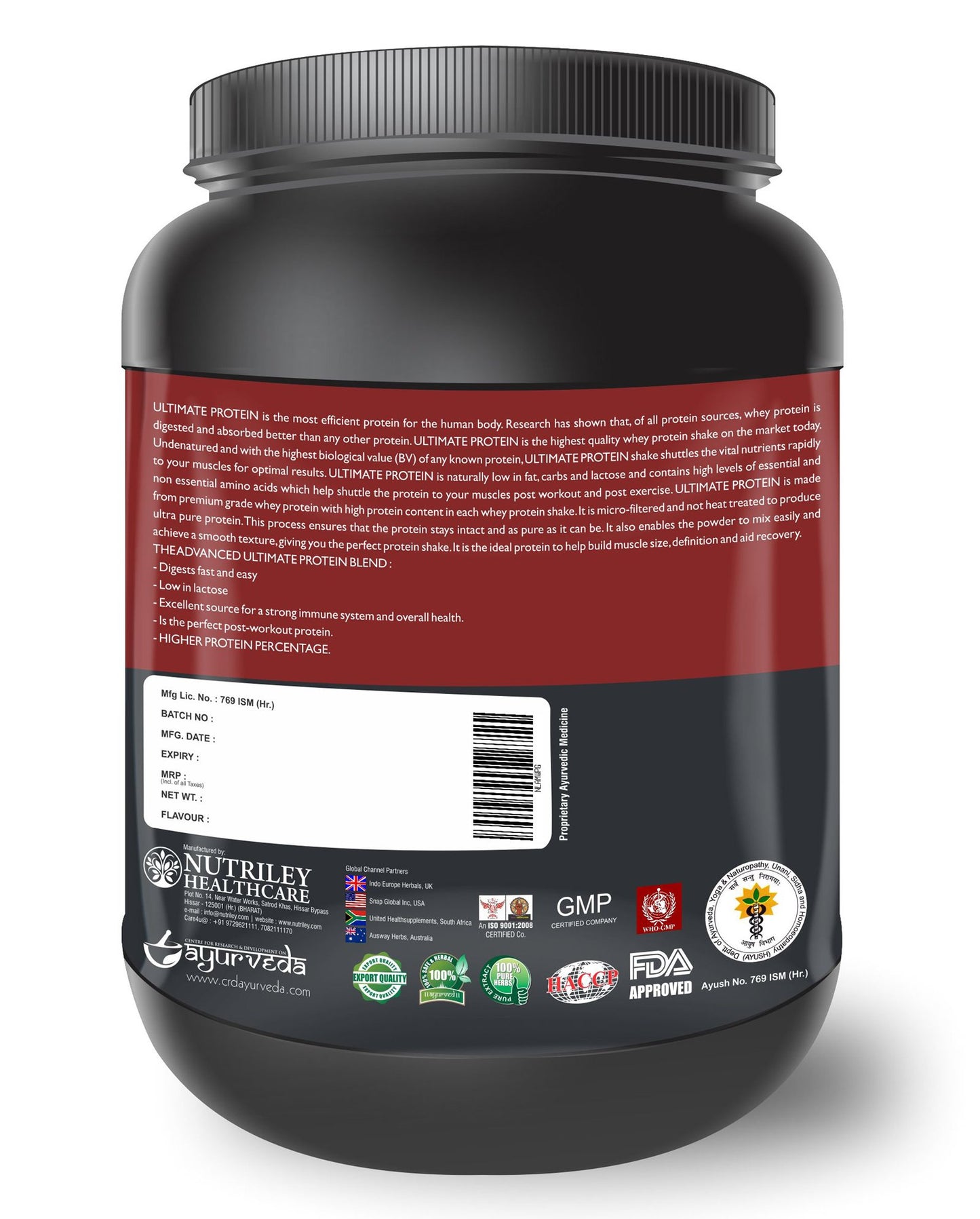 Crd Ayurveda Ultimate Protein Whey Protein Supplement - 500 G (Banana)
