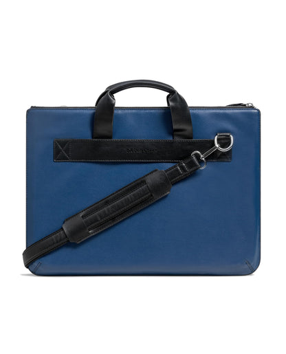 DailyObjects Leather Urban Tech Briefcase Bag (7L) | Laptop Messenger Bag with Sturdy Handle | Detachable Strap | Magnetic Closure & Trolley Sleeve | Compatible with 16" MacBook & 15.6" Laptops