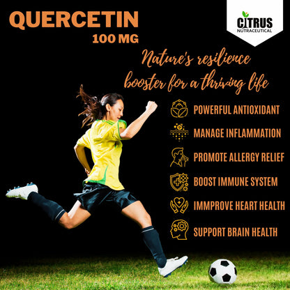 CITRUS NUTRACEUTICAL Quercetin 100 mg Natural Bioflavonoid For Powerful Antioxidants Supports Immunity Lowers Inflammation and Improve Heart Health (60 Capsules)