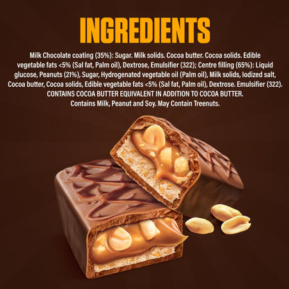 Snickers Peanut Filled Chocolate Value Pack | 3 Nutty Peanut Chocolate Bars for Sharing | Loaded with Peanuts, Nougat & Caramel | 120g | Pack of 4