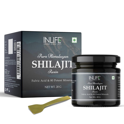 INLIFE Shilajit Resin 20g | Original Himalayan & Natural Shilajeet | 75% Fulvic Acid | Lab Tested | Ayurvedic Supplement for Men Women | Pack of 1
