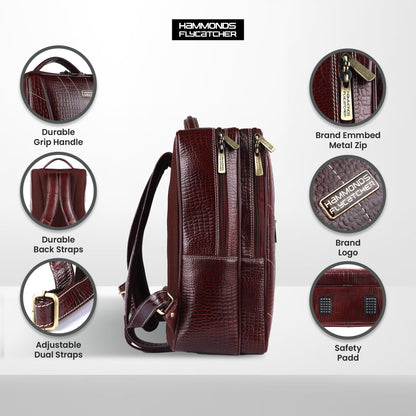 HAMMONDS FLYCATCHER Genuine Leather Laptop Backpack for Unisex - Stylis- image 4