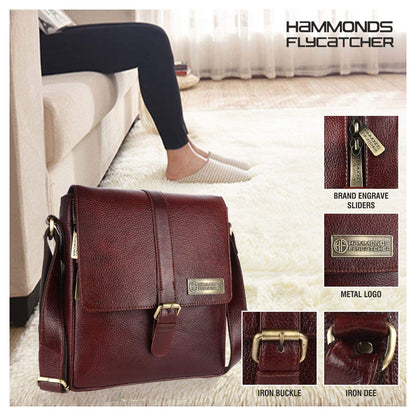 HAMMONDS FLYCATCHER Genuine Leather Sling Bag for Men, Stylish and Spacious Side Bag for Men, Crossbody Bag for Mens Daily Use, Travel, Adjustable Strap, 1 Year Warranty