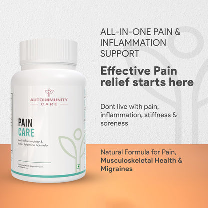 Autoimmunity Care Pain Care | Advanced Joint Pain Relief & Inflammation Support Supplement | NanoCurcumin, Boswellia Serrata, Nattokinase & Herbal Extracts | Joint, Muscle, Knee & Migraine Support | 60 Caps (60 doses)