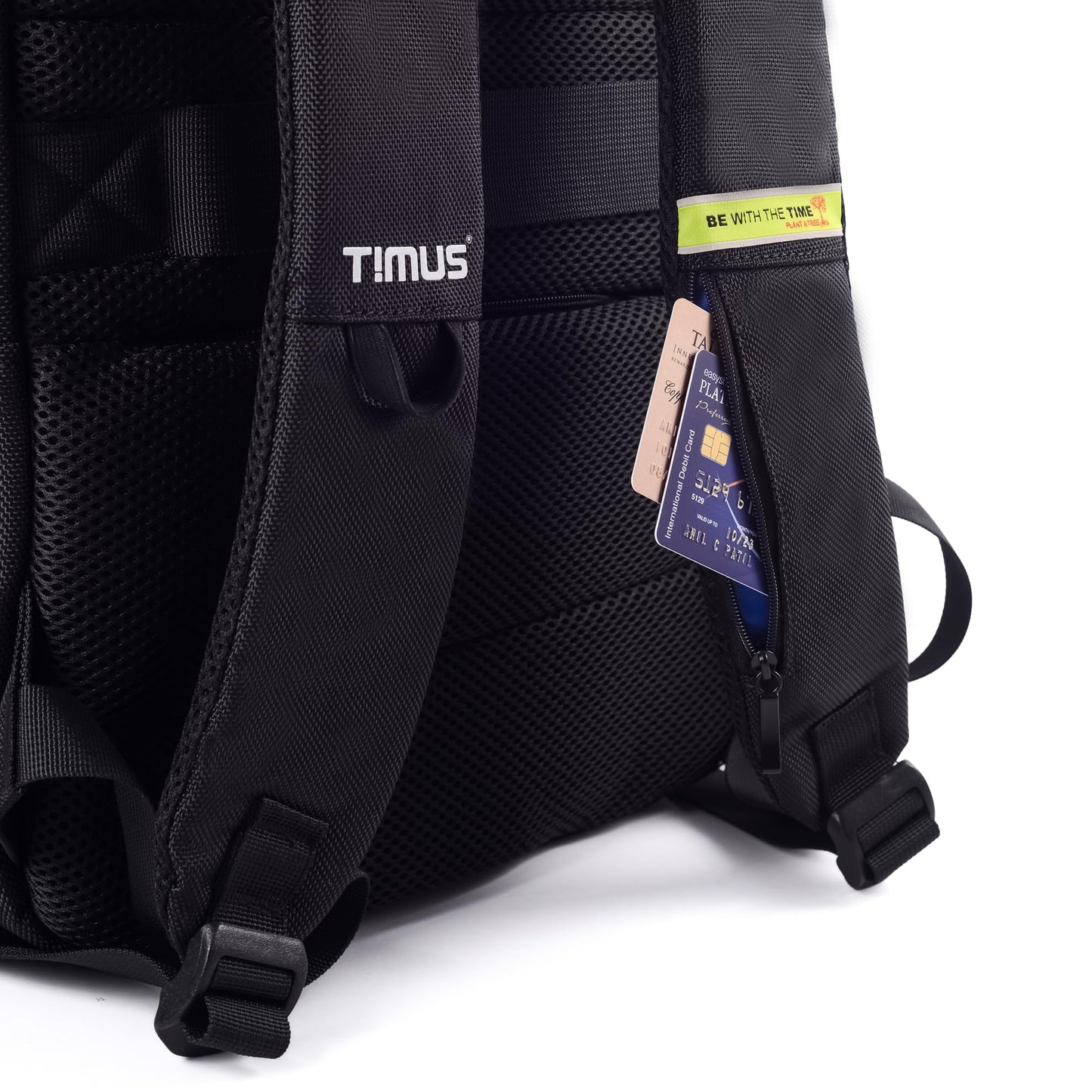 Timus Paris Black Professional Laptop Bag for Men & Women 23 L with 15.6 Inch Laptop Compartment | Water resistant with USB Port Anti-Theft Backpack| Premium Polyester Fabric