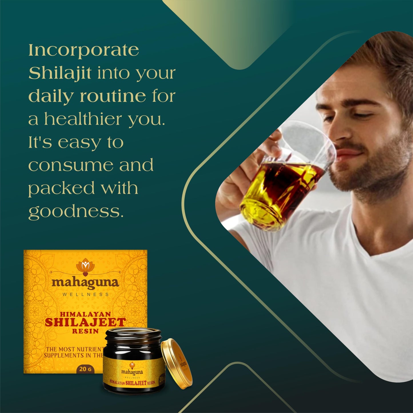 Mahaguna Shilajit Gold Resin - 20g | Helps in boosting Stamina | 100% Ayurvedic