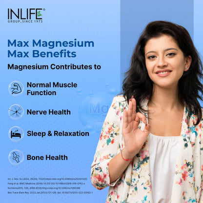 INLIFE Magnesium Complex 2000mg, 5x Salts Glycinate L-Threonate Citrate, Zinc Vitamin C D3 B12, Muscle Nerve & Energy, 60 Tablets (Pack of 1)