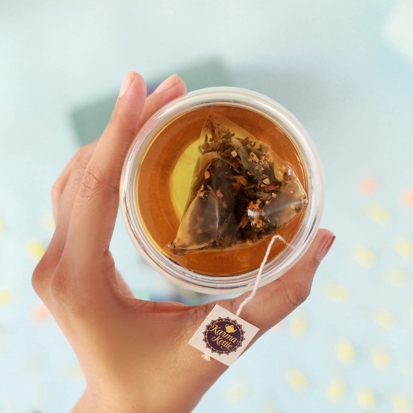 Karma Kettle Ananda-Green Tea with Tulsi, Ginger & Marigold, Loaded with Anti Oxidants, 100% Pure, Natural Detox, Tulsi or Holy Basil, Ginger or Super Root, 25 Pyramid Teabags, 50 g