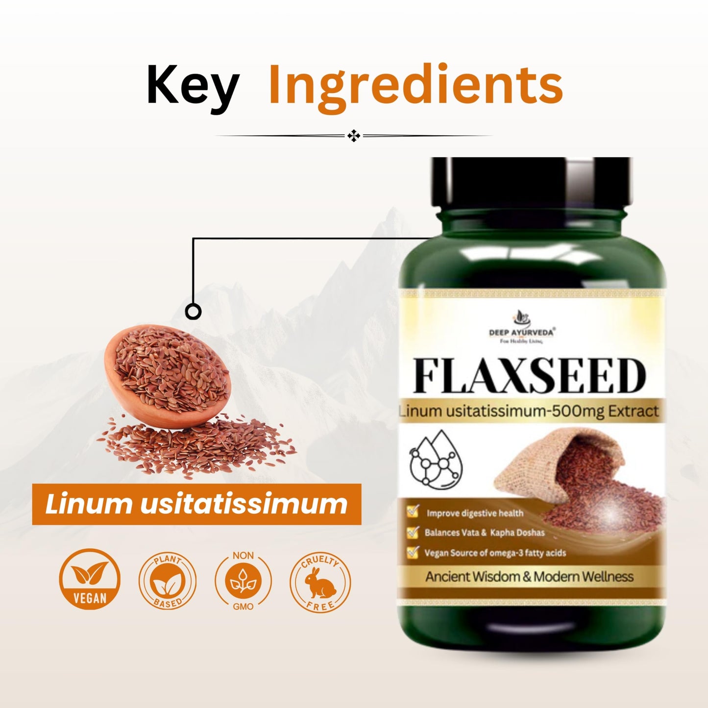 Deep Ayurveda Flex Seed Vegan Capsules