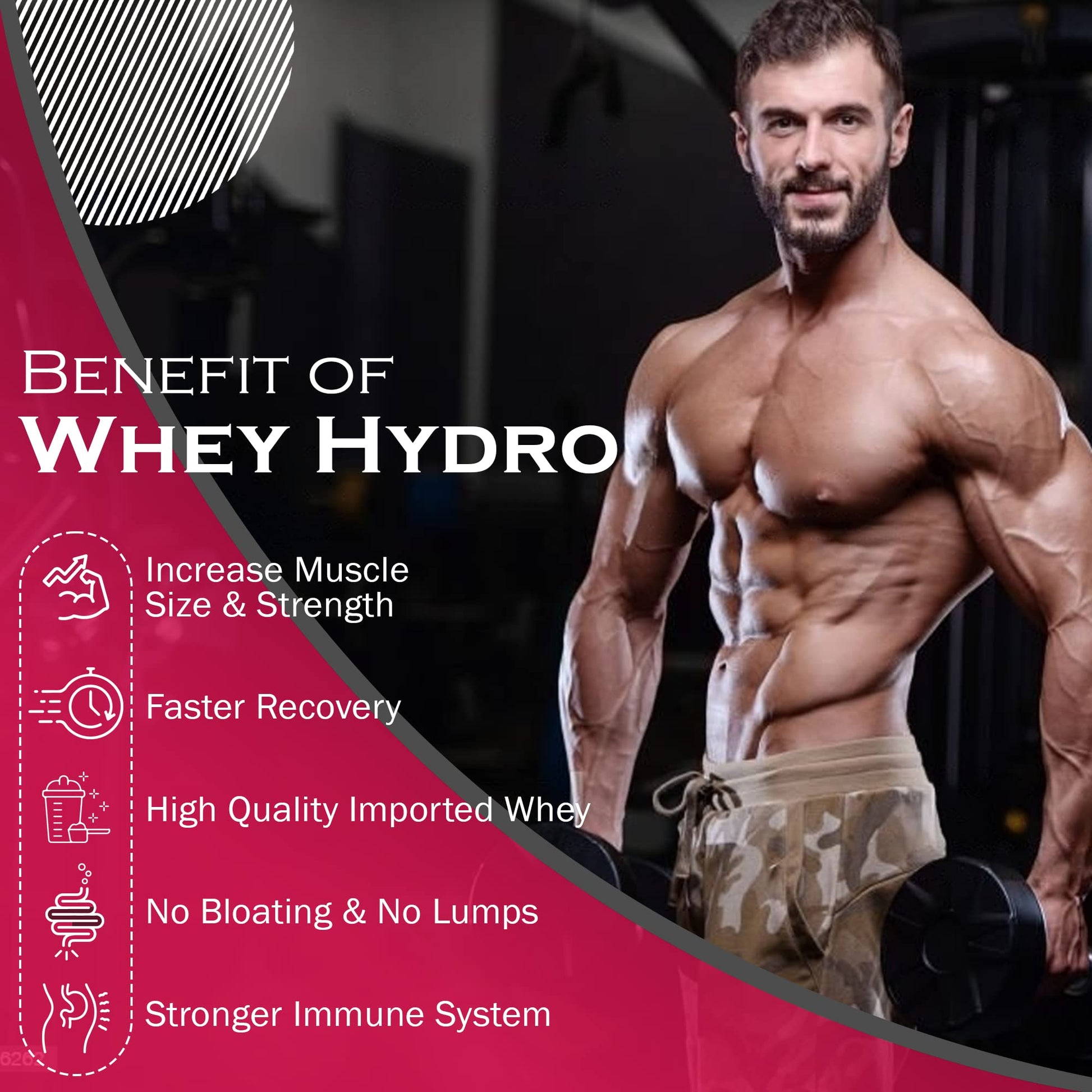 Nakpro HYDRO Whey Protein Hydrolyzed | 25.4g Protein, 5.8g BCAA | 1Kg M- image 3