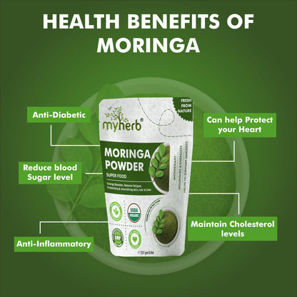 MYHERB Organic Moringa Powder | 227 gm/0.5 Lbs | Ayurvedic For Men And- image 6