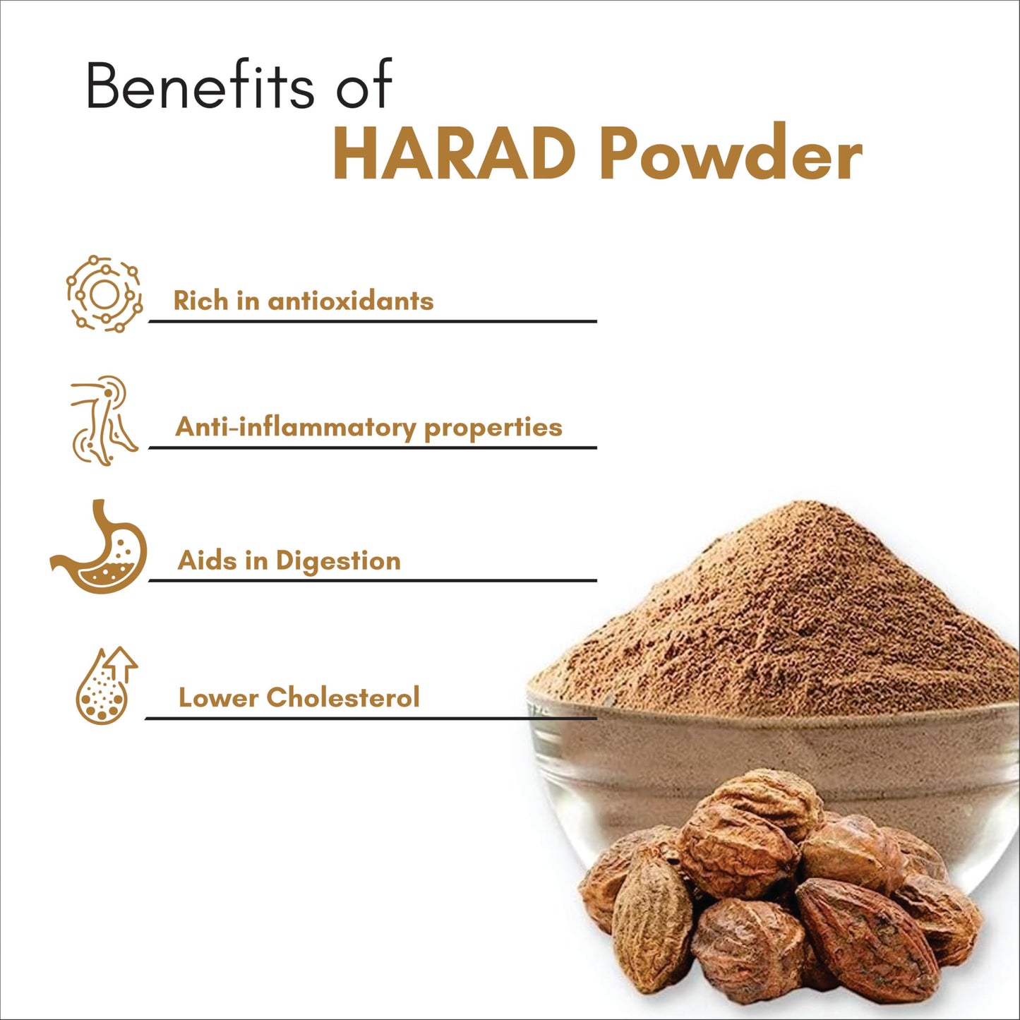SMART ORGANICS Harad Powder for Digestion and Detox | Organic Jaivik Bharat Certified Terminalia Chebula | No Preservatives Haritaki Kadukkai Karakkaya Herbal Fruit Powder (200 Gram)