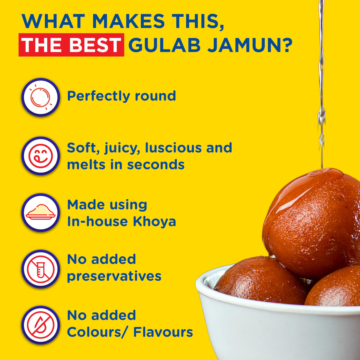 Gits Open & Eat Mini Gulab Jamun, 30 Pieces Per Can, Mouth-Watering Indian Mithai, 1Kg