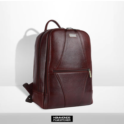 HAMMONDS FLYCATCHER Genuine Leather 4 Compartment Laptop Backpack Ultimate Combination Of Style & Comfort For Unisex, Perfect For Any Adventure/Tech Lovers For Upto 14 Inch Laptop - Brown, 35 Litre