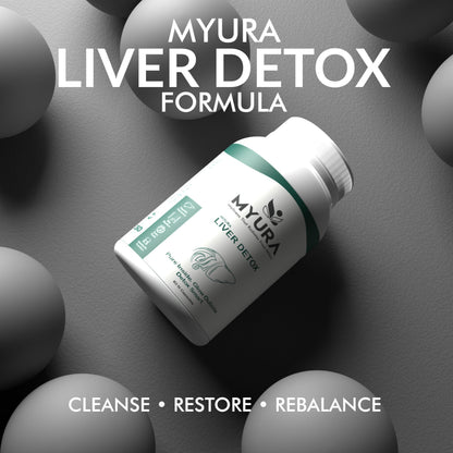 MYURA Liver Detox Formula | Ayurvedic Liver Cleanse & Detox Support | With Kalmegh, Kutki & Punarnava | 60 Veg Capsules | Supports Liver Purification & Metabolism